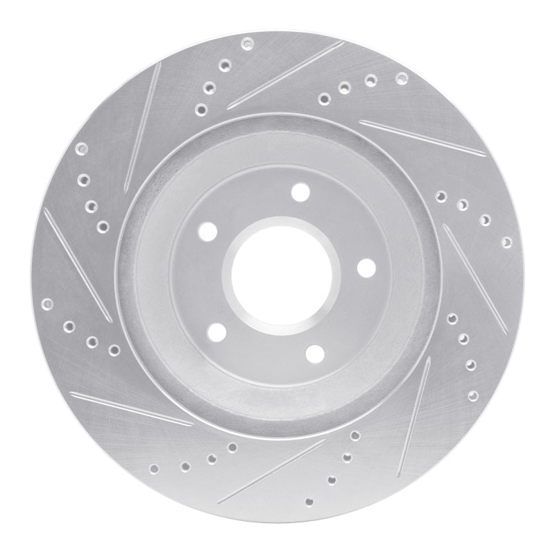 R1 Concepts R1 88-96 Chevrolet Corvette Left Front Drilled & Slotted Silver Brake Rotor