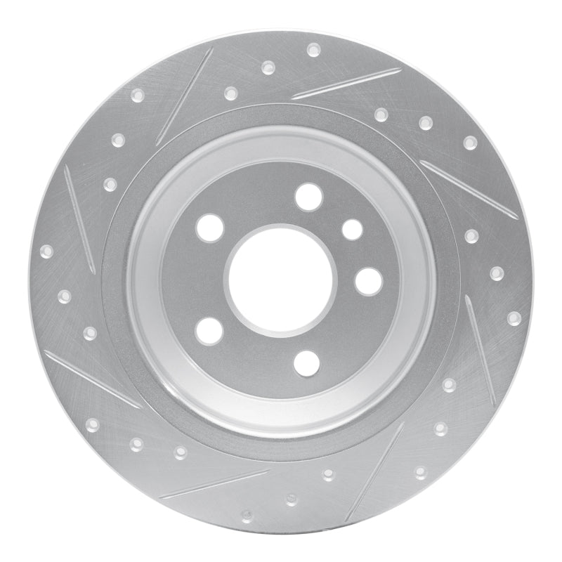 R1 Concepts R1 07-18 Volvo V60 Rear Right Drilled & Slotted Silver Brake Rotor