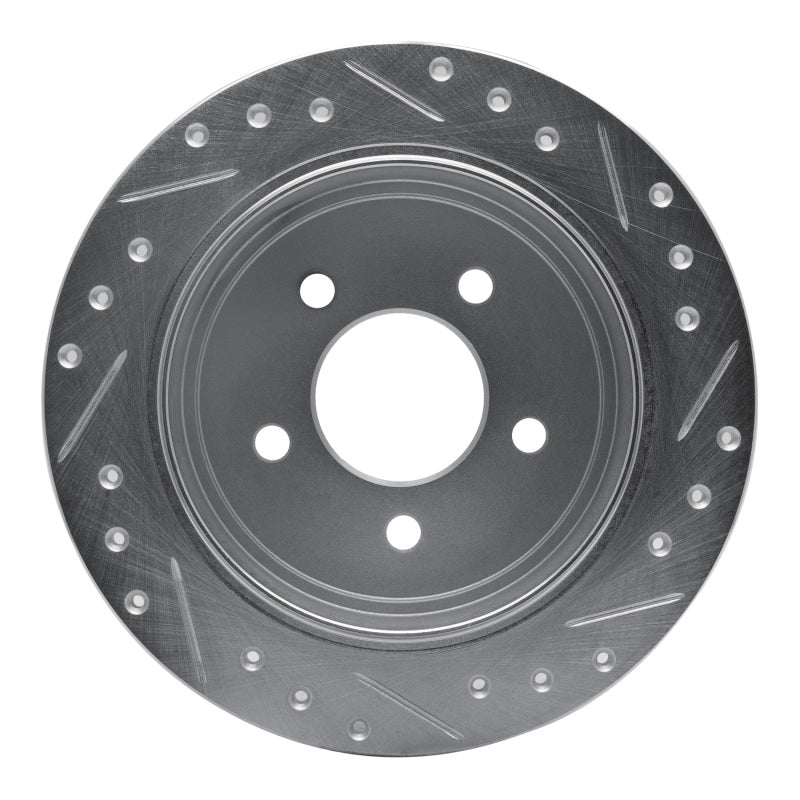 R1 Concepts R1 95-02 Ford Explorer Rear Left Drilled & Slotted Silver Brake Rotor