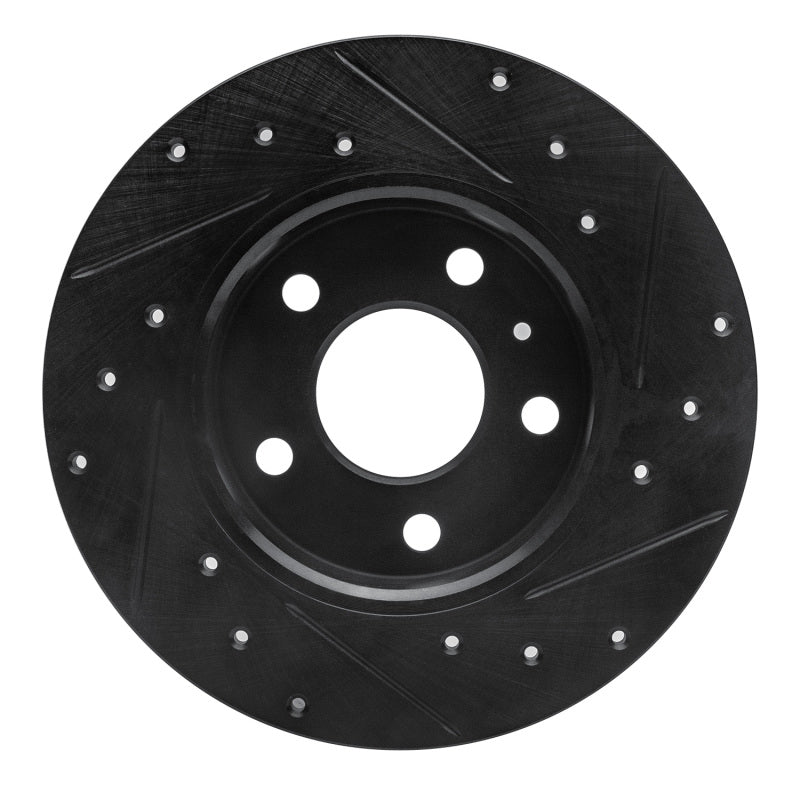 R1 Concepts R1 02-08 Chevrolet Zafira (Mexico) Rear Left Drilled & Slotted Black Brake Rotor