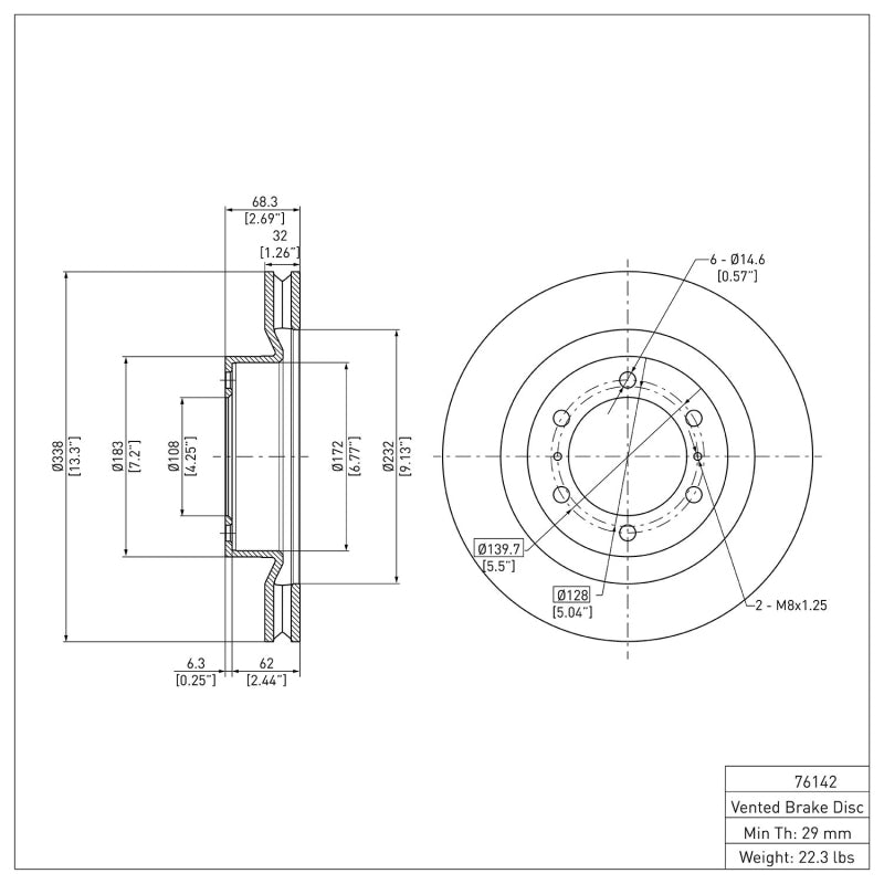 DFC 10-24 Lexus GX460 Front Brake Rotor