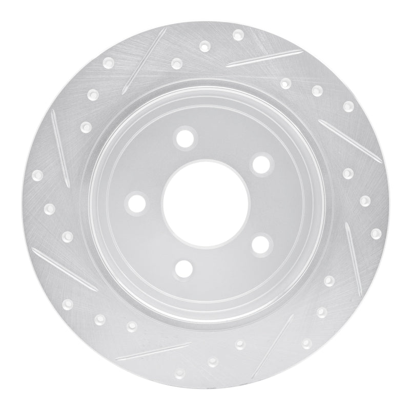 R1 Concepts R1 91-95 Ford Crown Victoria Rear Right Drilled & Slotted Silver Brake Rotor