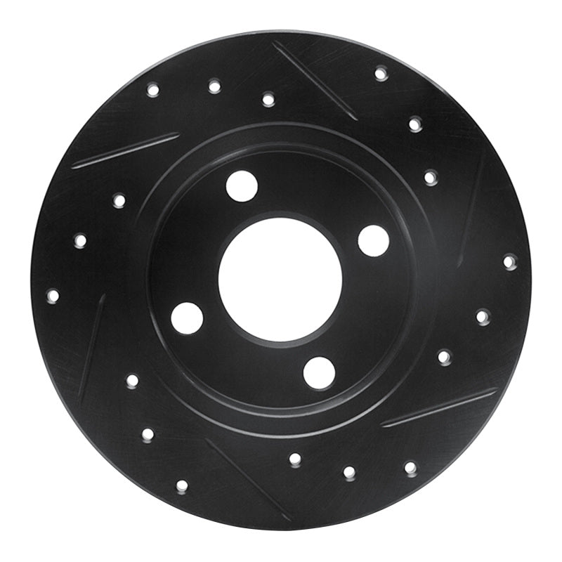 R1 Concepts R1 81-87 Renault ALLIANCE Front Left Drilled & Slotted Black Brake Rotor