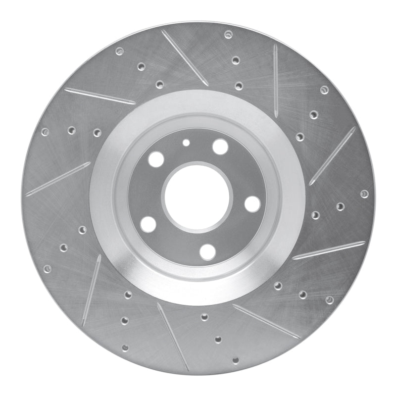 R1 Concepts R1 12-15 Audi TTS Quattro Front Left Drilled & Slotted Silver Brake Rotor