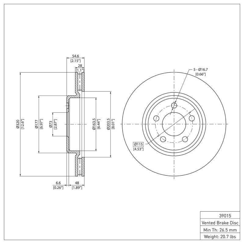 DFC 05-23 Chrysler 300 Front GeoSPEC Coated Rotor