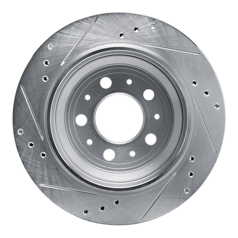 R1 Concepts R1 00-00 Volvo V70 Rear Right Drilled & Slotted Silver Brake Rotor