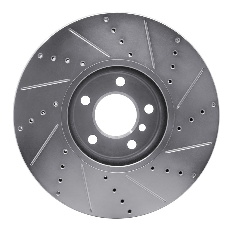 R1 Concepts R1 10-18 BMW 650I Convertible Right Front Drilled & Slotted Silver Brake Rotor