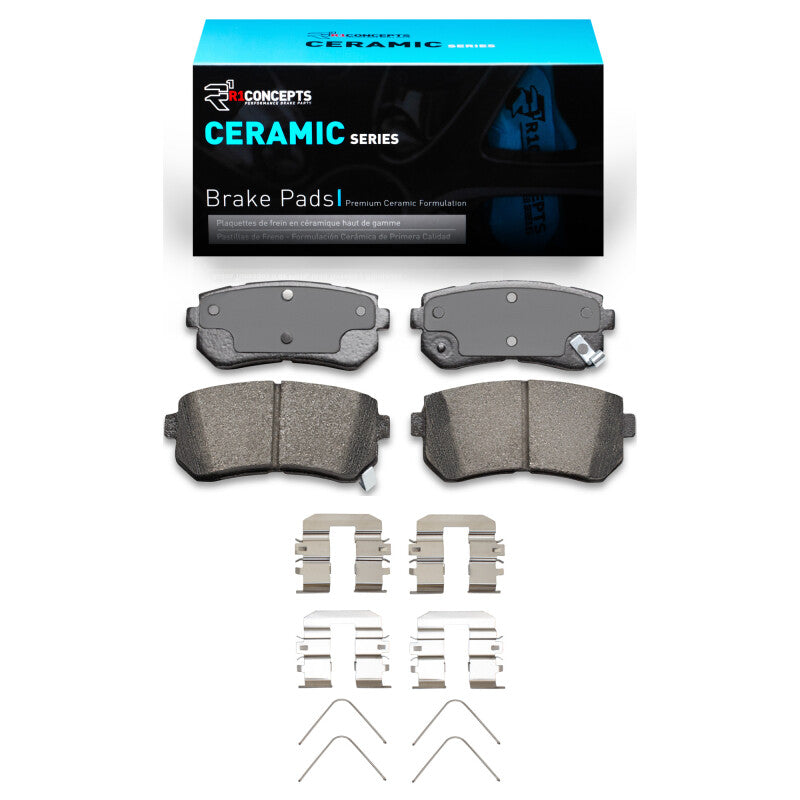 R1 Concepts R1 16-20 Hyundai Sonata Rear Ceramic Brake Pads & Hardware Kit