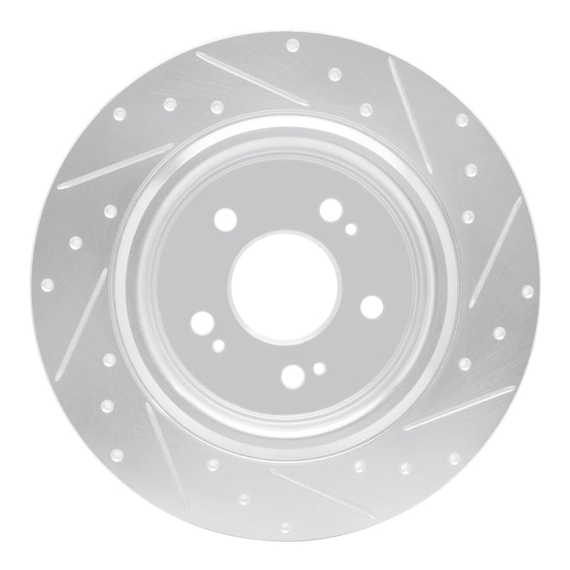 R1 Concepts R1 18-25 Honda Odyssey Rear Left Drilled & Slotted Silver Brake Rotor