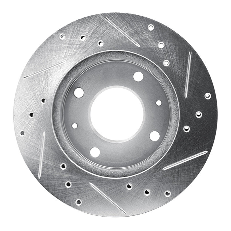 R1 Concepts R1 89-98 Hyundai SONATA Front Left Drilled & Slotted Silver Brake Rotor