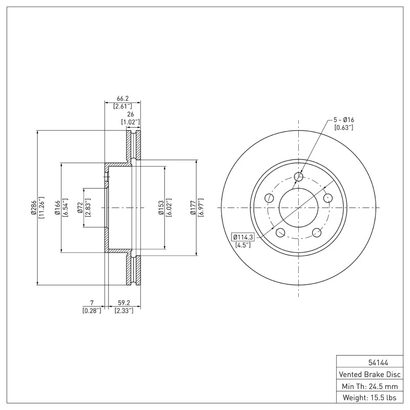 DFC 95-02 Ford Ranger (USA/Canada) Front GeoSPEC Coated Rotor