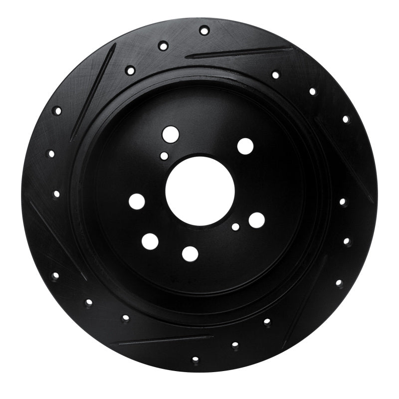 R1 Concepts R1 06-15 Lexus IS250 Rear Right Drilled & Slotted Black Brake Rotor