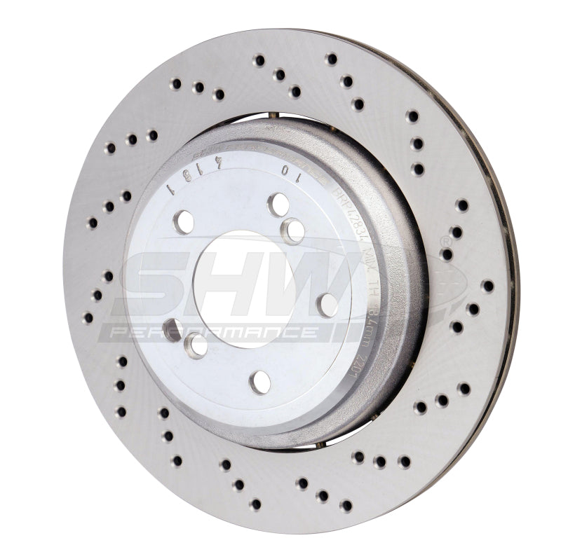 SHW Performance SHW 06-08 BMW Z4 3.2L Right Rear Cross-Drilled Lightweight Brake Rotor (34212282304)