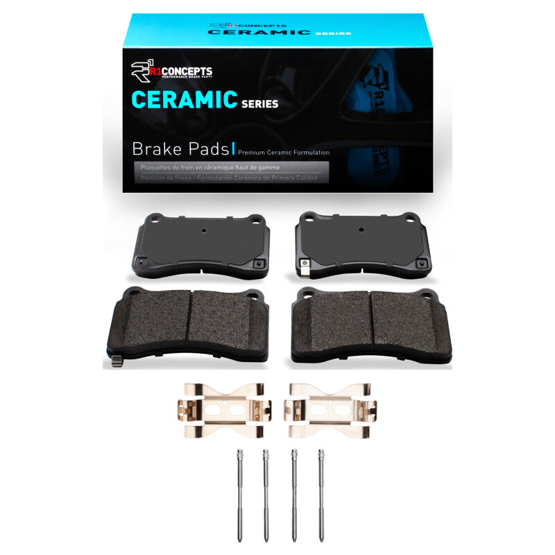 R1 Concepts R1 09-24 Nissan GT-R Rear Ceramic Pads & Hardware Kit