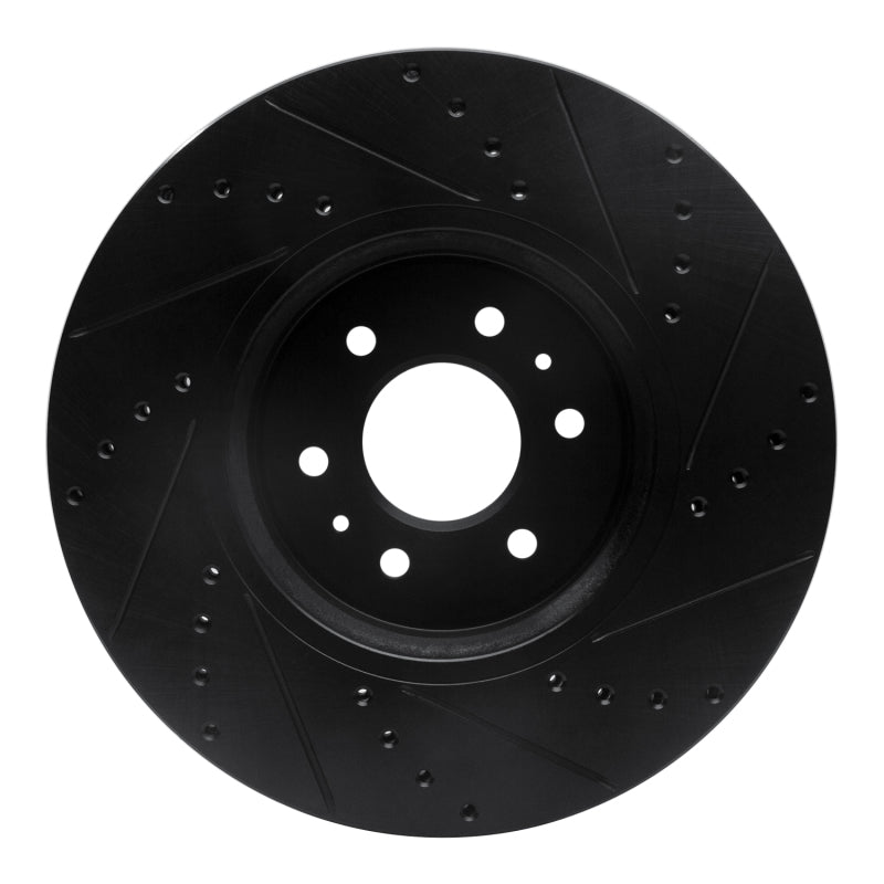 R1 Concepts R1 09-10 Kia BORREGO Front Left Drilled & Slotted Black Brake Rotor
