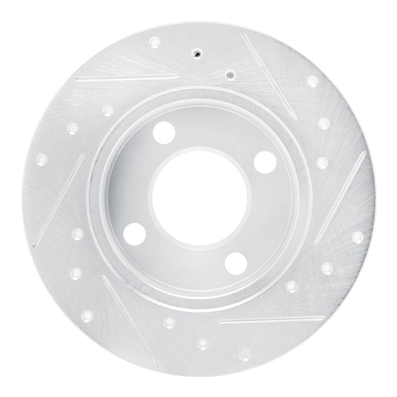 R1 Concepts R1 89-91 Audi 100 Rear Left Drilled & Slotted Silver Brake Rotor