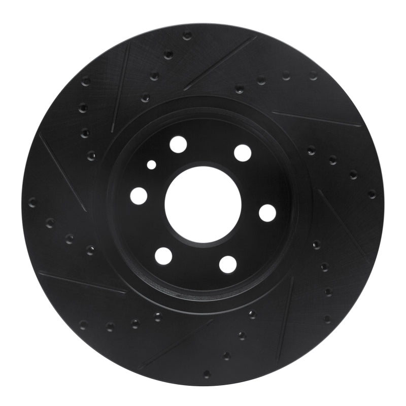 R1 Concepts R1 15-20 Chevrolet Colorado Front Right Drilled & Slotted Black Brake Rotor