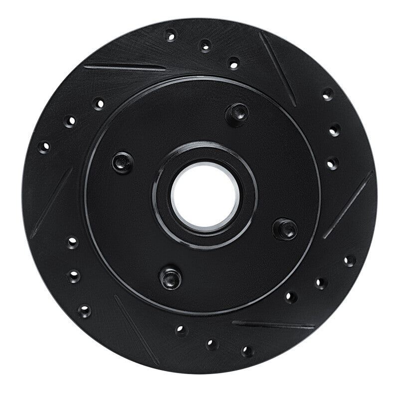 R1 Concepts R1 79-81 Ford Mustang Front Right Drilled & Slotted Black Brake Rotor