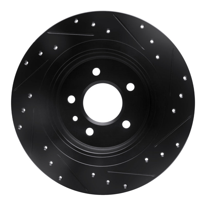 R1 Concepts R1 16-18 Buick Envision Rear Left Drilled & Slotted Black Brake Rotor