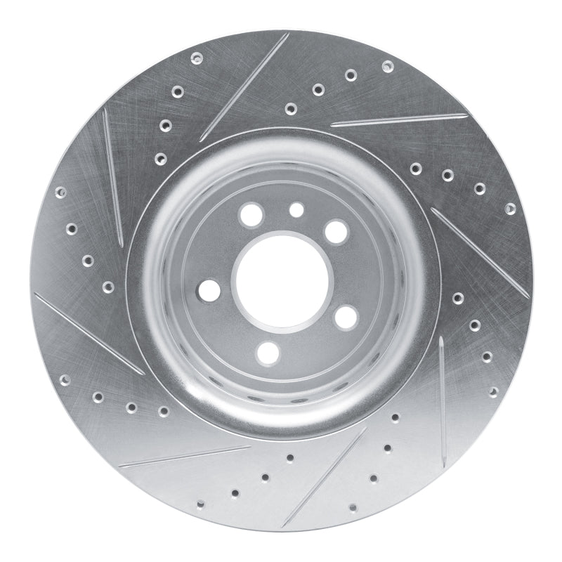 R1 Concepts R1 14-23 Dodge Charger Front Right Drilled & Slotted Silver Brake Rotor