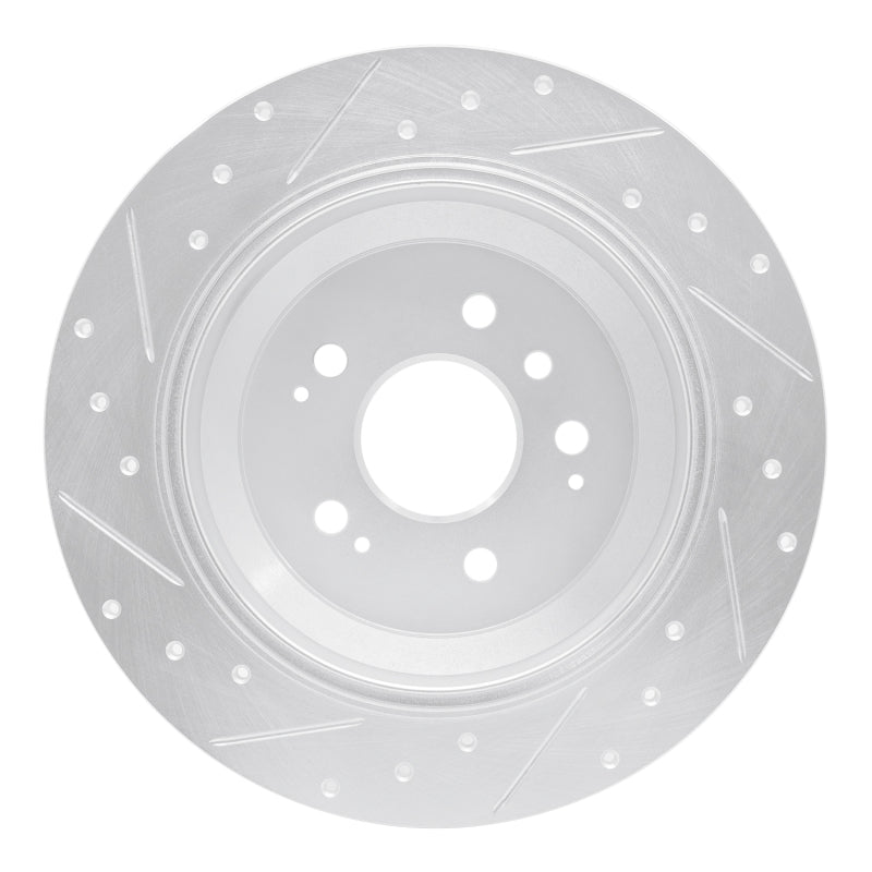 R1 Concepts R1 16-25 Honda Ridgeline Rear Right Drilled & Slotted Silver Brake Rotor