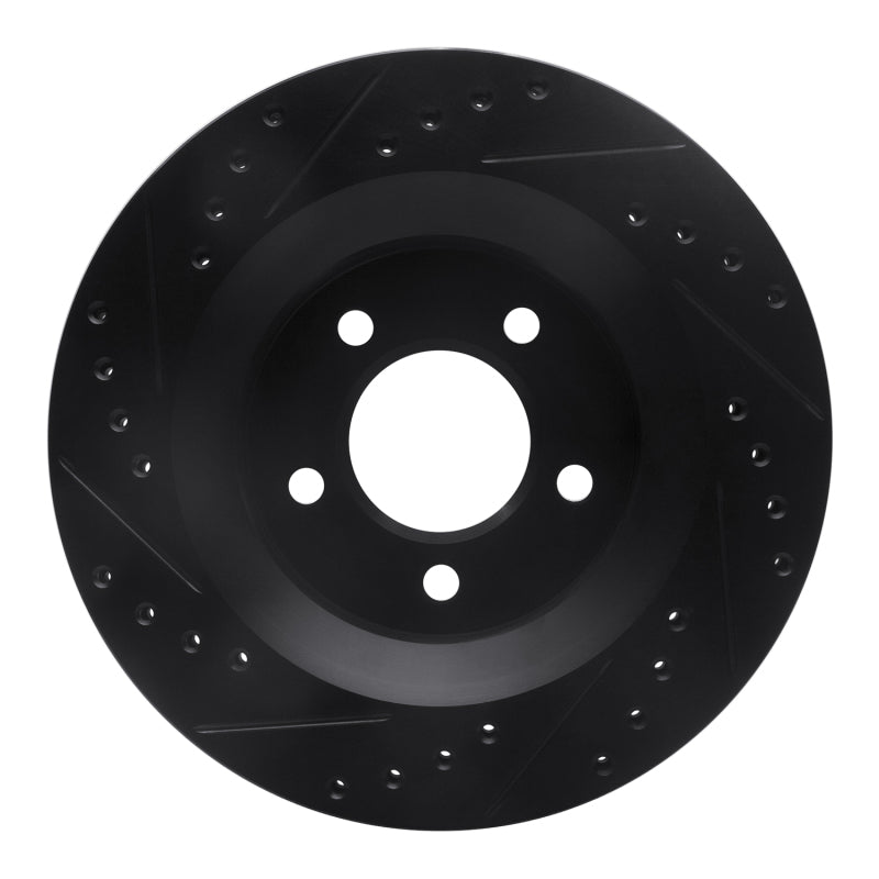 R1 Concepts R1 99-04 Chrysler 300M Front Right Drilled & Slotted Black Brake Rotor
