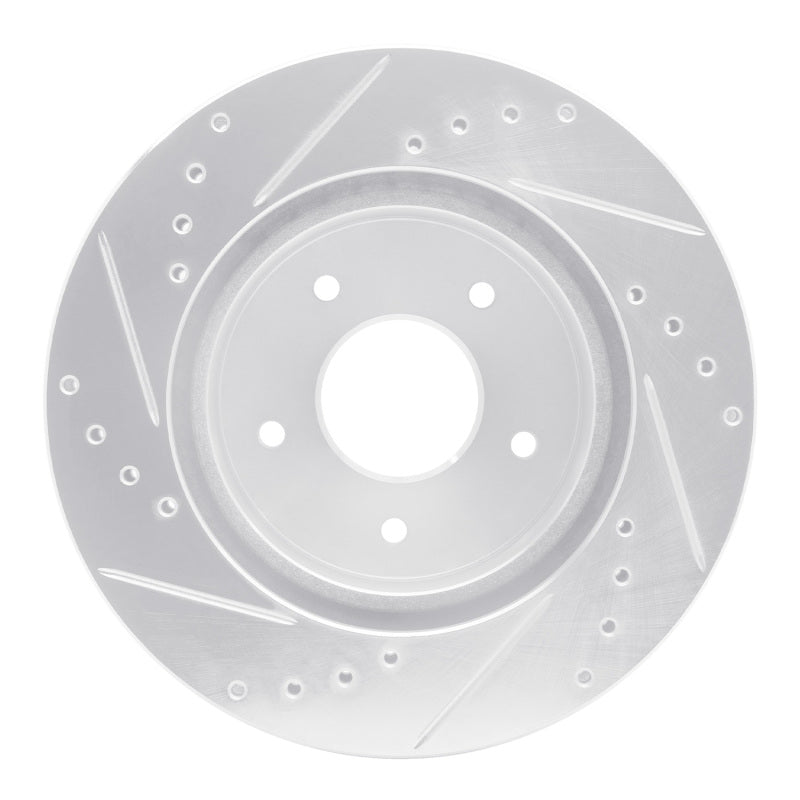 R1 Concepts R1 63-82 Chevrolet Corvette Front Right Drilled & Slotted Silver Brake Rotor