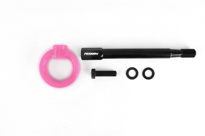 Perrin Performance PERRIN 08-14 Subaru WRX & STI / 08-11 Impreza / 05-09 Legacy Tow Hook Kit (Front) - Hyper Pink