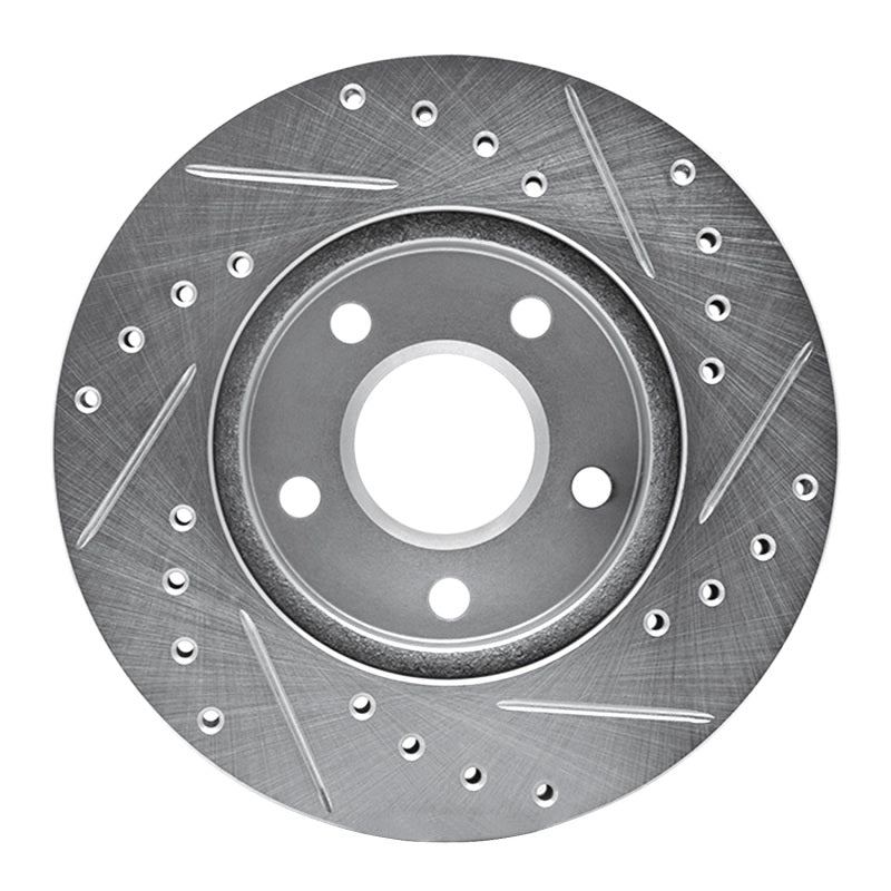 R1 Concepts R1 85-91 Buick SKYHAWK Front Left Drilled & Slotted Silver Brake Rotor