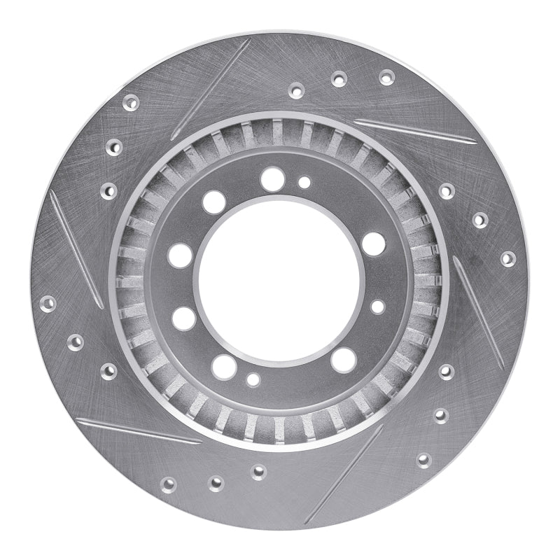 R1 Concepts R1 83-89 Chrysler Conquest Rear Right Drilled & Slotted Silver Brake Rotor