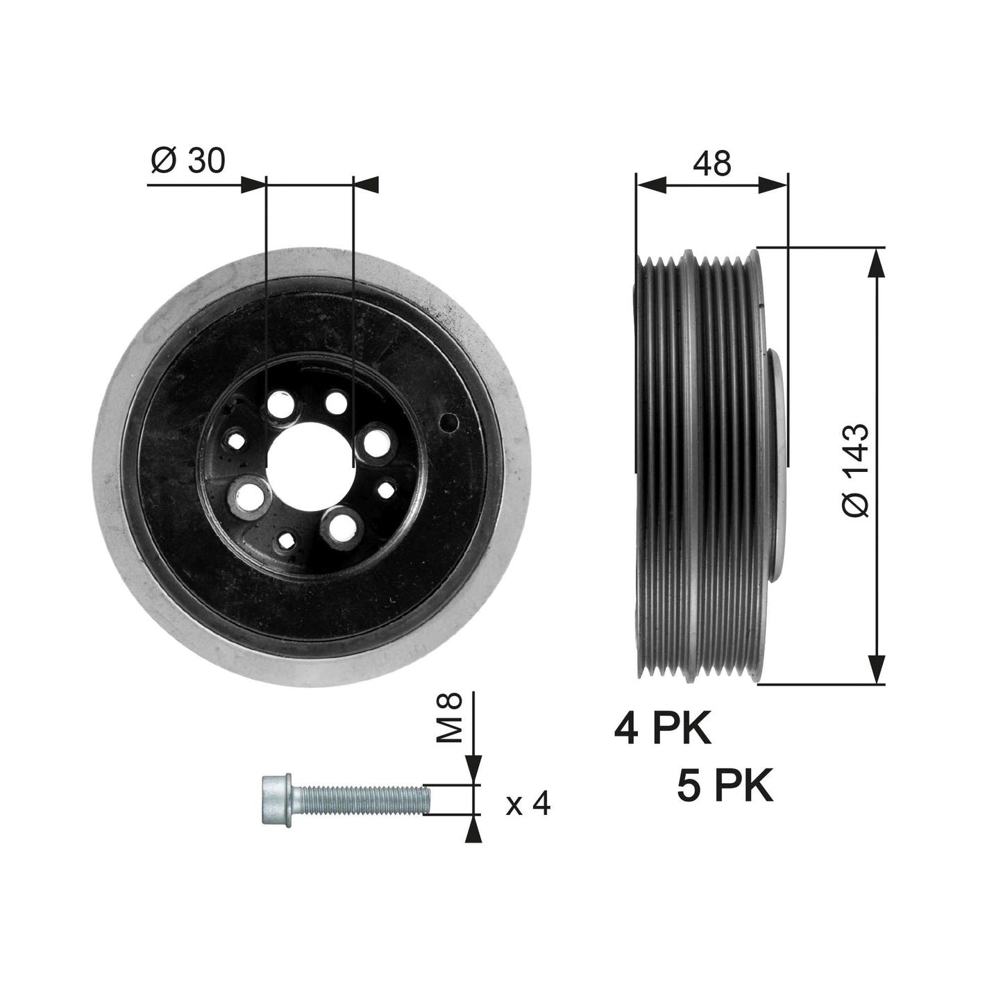 GATES GATTVD1015A Crankshaft Belt Pulley