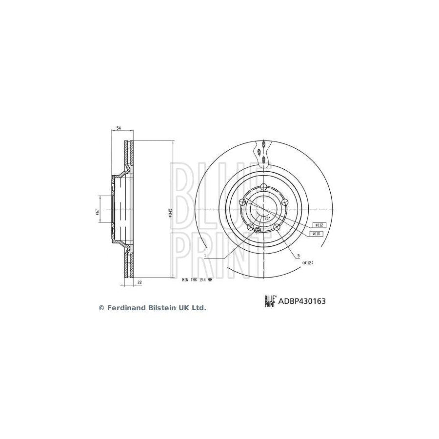 Blue Print Adbp430163 Brake Disc