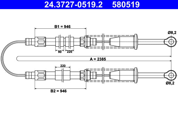 BOSCH 1987477663 Parking Brake Cable Pull