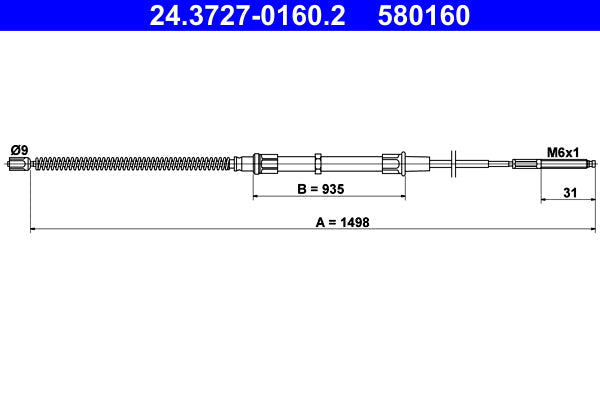 BOSCH 1987482034 Parking Brake Cable Pull