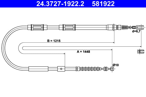 BOSCH 1987482290 Parking Brake Cable Pull