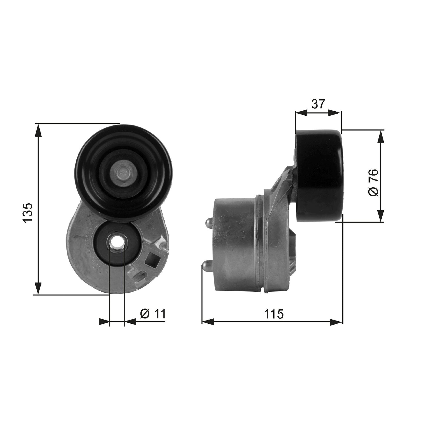 GATES GATT38431 V-Ribbed Belt Tensioner Pulley