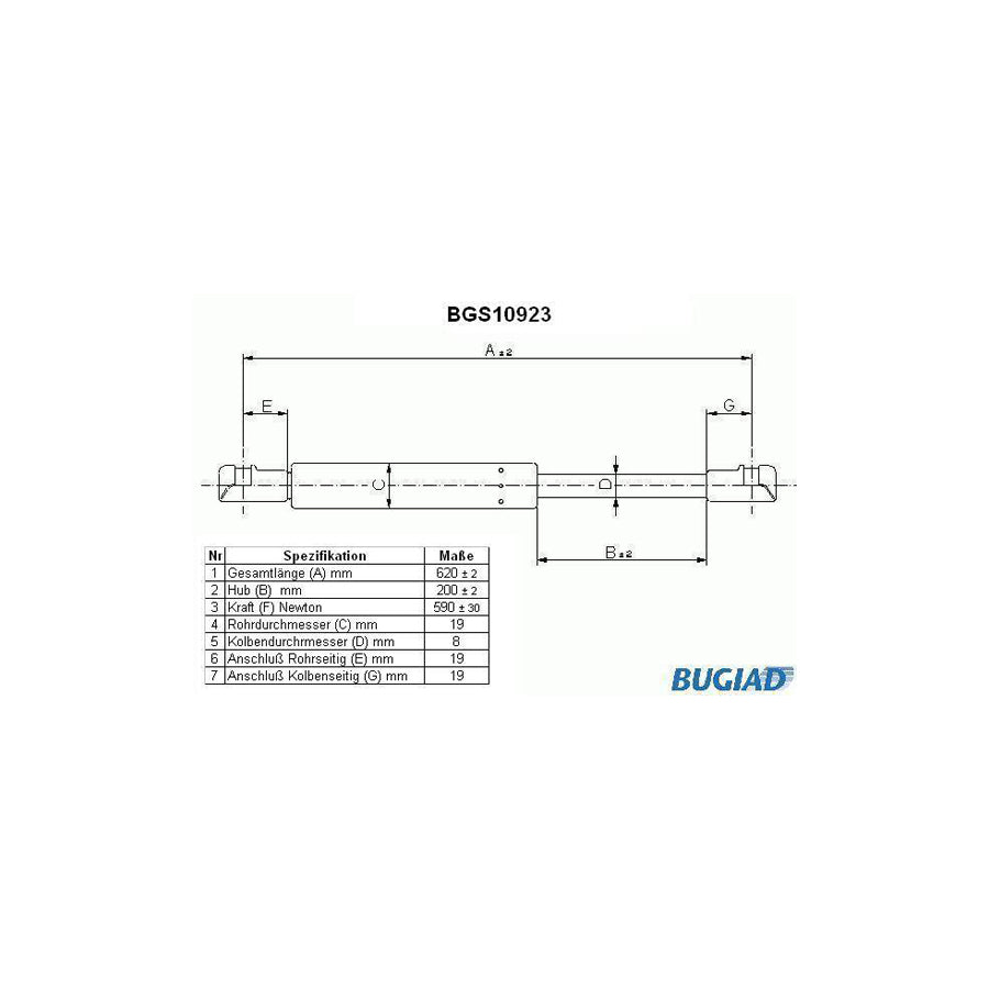 BUGIAD Bgs10923 Tailgate Strut for BMW X3 (E83)