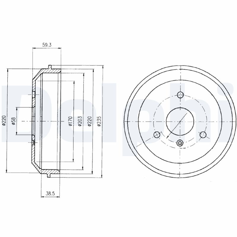 DELPHI BF465 Brake Drum