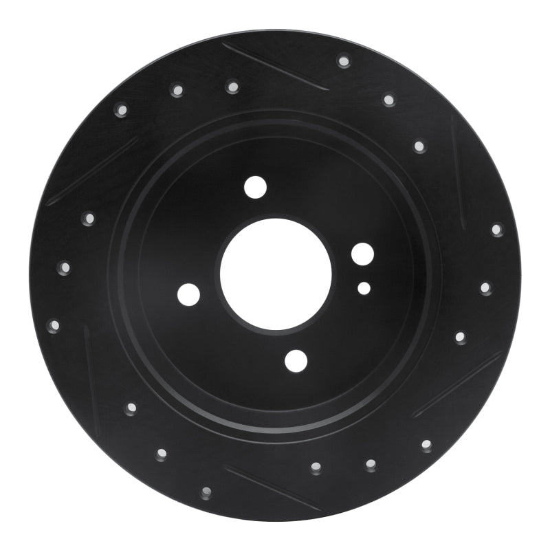 R1 Concepts R1 12-25 Dodge Attitude (Mexico) Rear Left Drilled & Slotted Black Brake Rotor