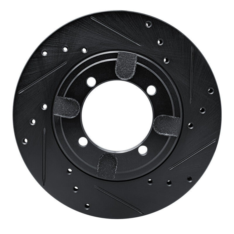 R1 Concepts R1 91-92 Mitsubishi Mirage Front Right Drilled & Slotted Black Brake Rotor
