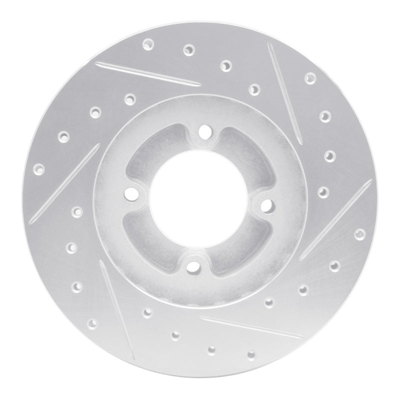 R1 Concepts R1 86-89 Toyota Van Wagon Front Left Drilled & Slotted Silver Brake Rotor