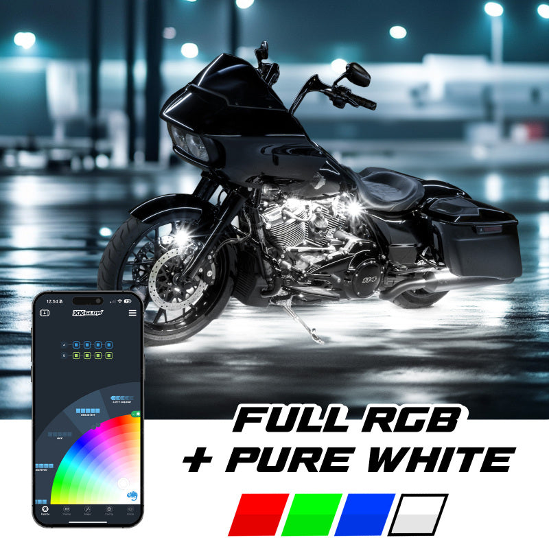 XKGLOW XK Glow XKmax RGBW 16pc addressable Motorcycle Underglow Light Kit