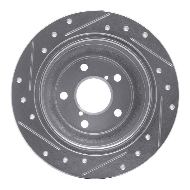 R1 Concepts R1 90-08 Saab 9-2X Rear Right Drilled & Slotted Silver Brake Rotor