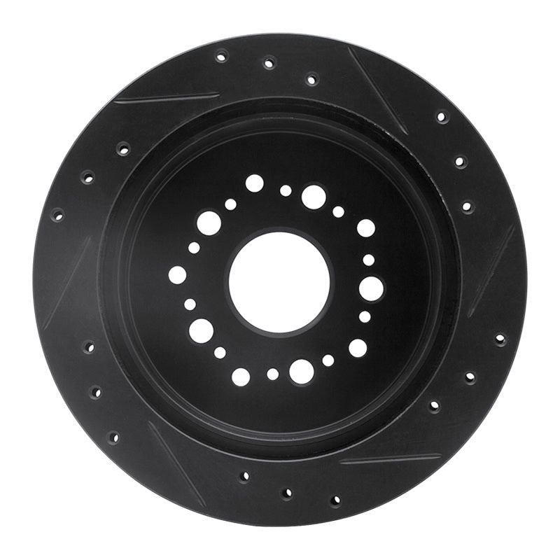 R1 Concepts R1 92-98 Lexus SC300 Rear Left Drilled & Slotted Black Brake Rotor