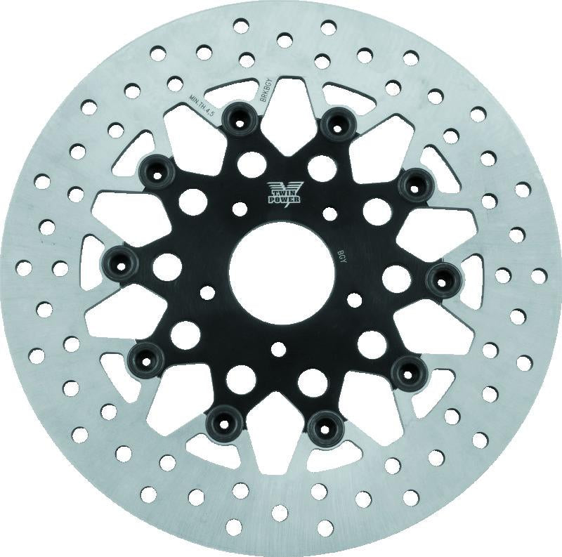 TwinPower Twin Power 84-17 Big Twin Exc 11.8 and Lug Mount 84-13 XL Front 11.5in Floating Rotor Mesh Black