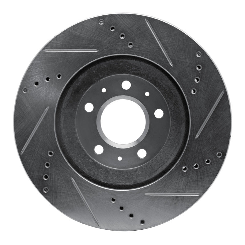 R1 Concepts R1 04-08 Cadillac CTS Front Left Drilled & Slotted Silver Brake Rotor