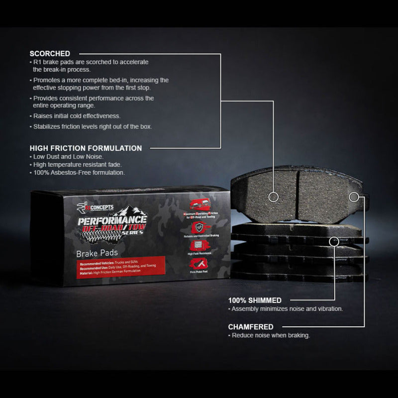 R1 Concepts R1 2012-2020 Ford F-150 RWD Rear Performance Off-Road/Tow Brake Pads & Hardware Kit