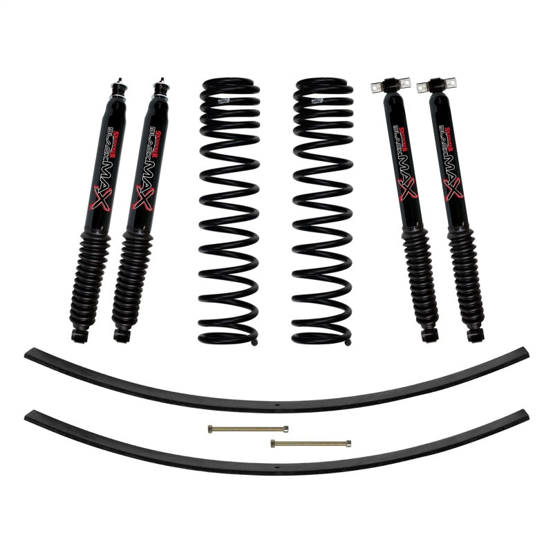Skyjacker Jeep XJ 3in FR Dual Rate Long Coil Suspension Lift Kit w/RR Add-A-Leaf/Black Max Shocks