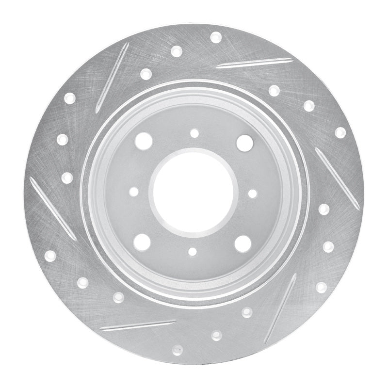 R1 Concepts R1 87-90 Acura Legend Rear Right Drilled & Slotted Silver Brake Rotor