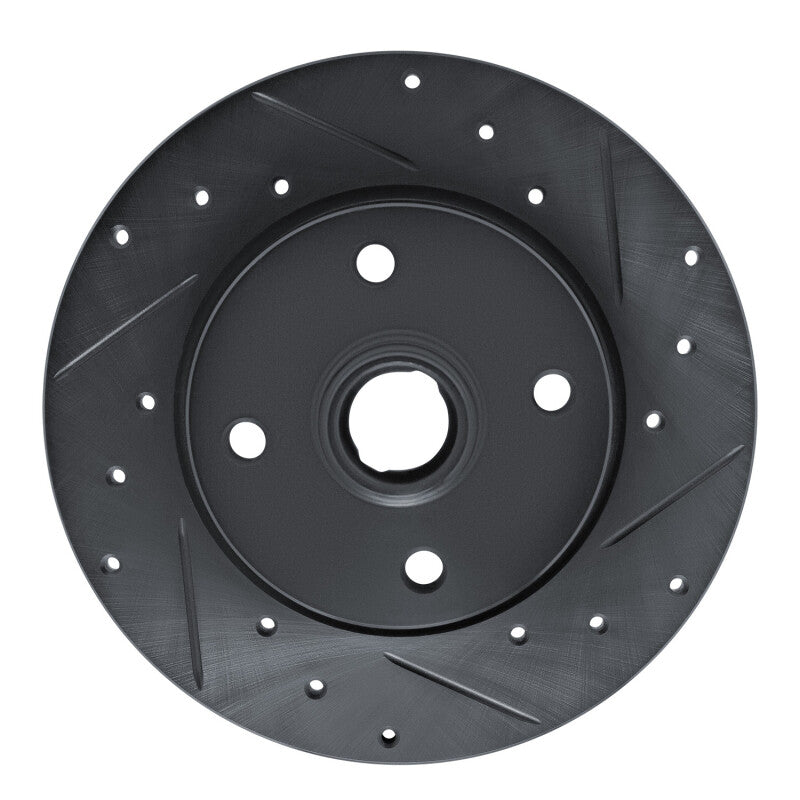 R1 Concepts R1 76-84 Porsche 924 Front Right Drilled & Slotted Black Brake Rotor